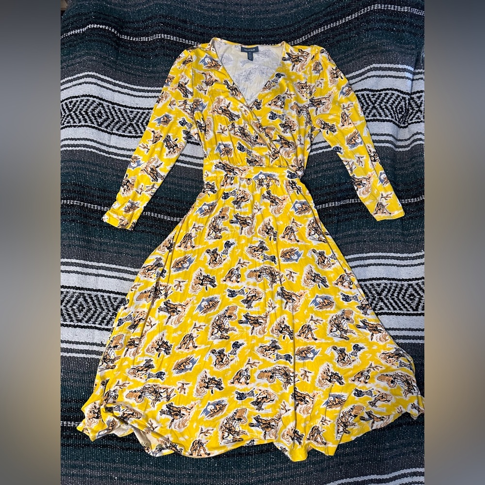 ModCloth Yellow Floral Midi Dress